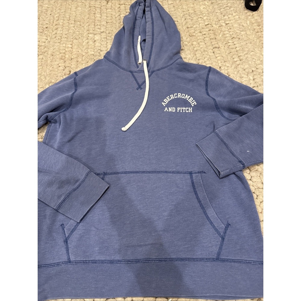 Abercrombie & Fitch Vintage Unisex  Blue Pullover Hoodie L Kangaroo Pocket